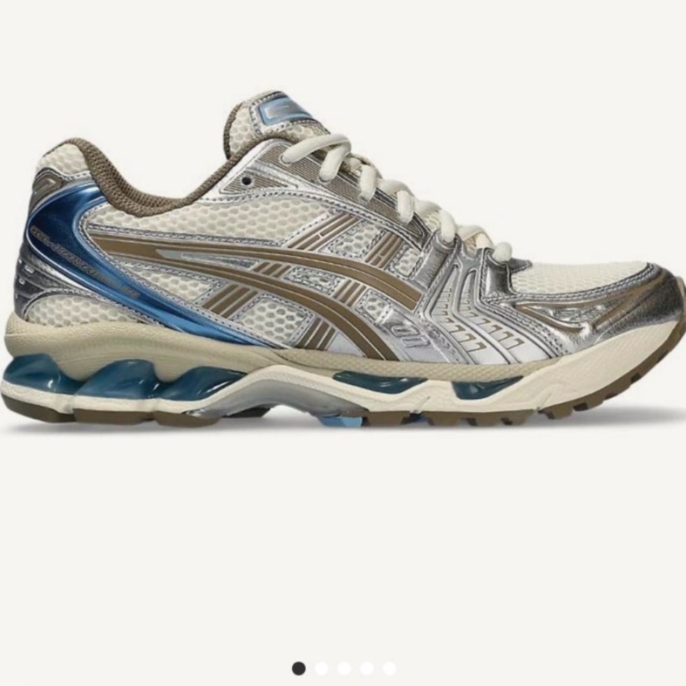 Silver and Blue Athletic Sneakers